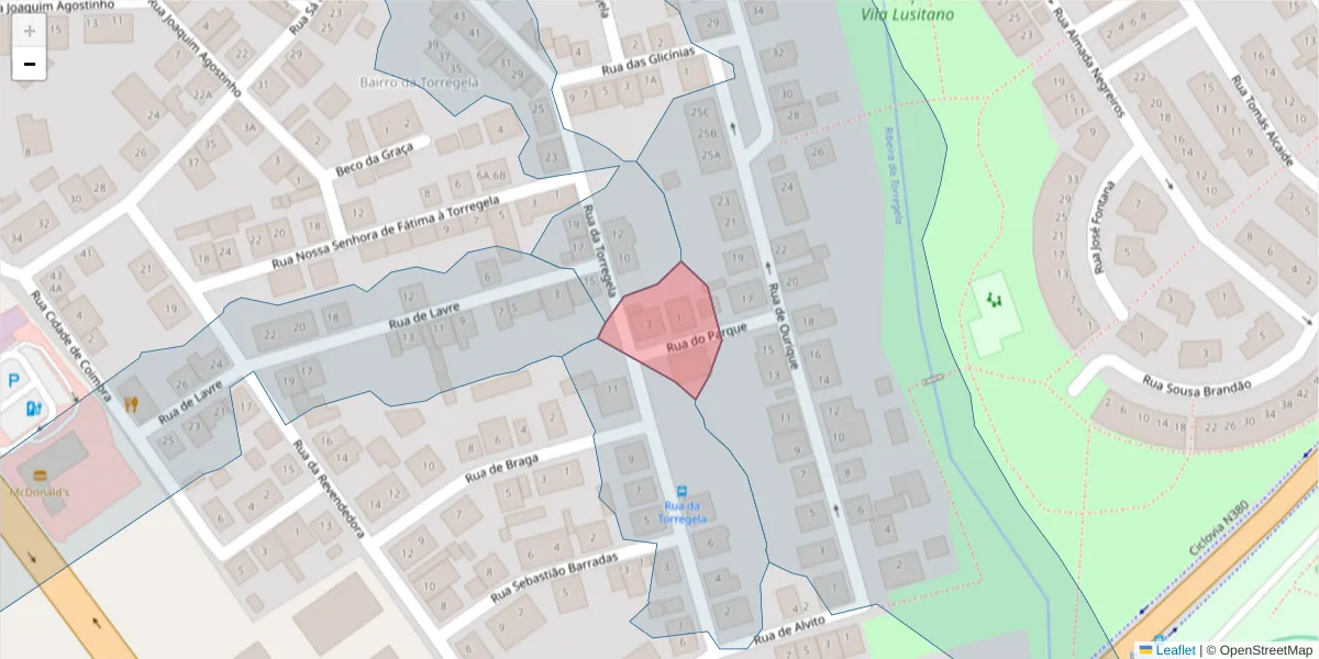 Mapa detalhado do código postal 7005-437 com limites, códigos postais vizinhos e agências dos correios