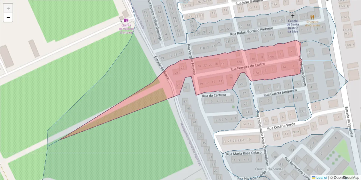 Mapa detalhado do código postal 7005-488 com limites, códigos postais vizinhos e agências dos correios