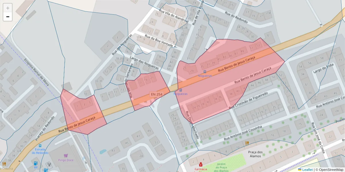 Mapa detalhado do código postal 7005-549 com limites, códigos postais vizinhos e agências dos correios