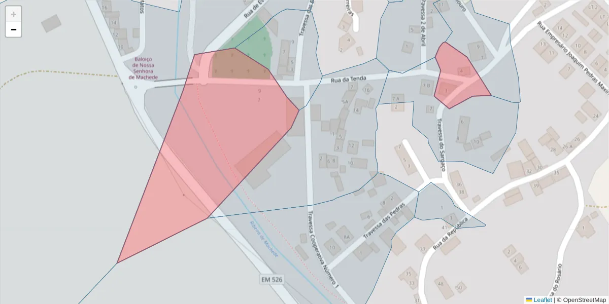 Mapa detalhado do código postal 7005-681 com limites, códigos postais vizinhos e agências dos correios