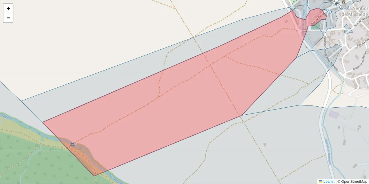Mapa detalhado do código postal 7005-682 com limites, códigos postais vizinhos e agências dos correios