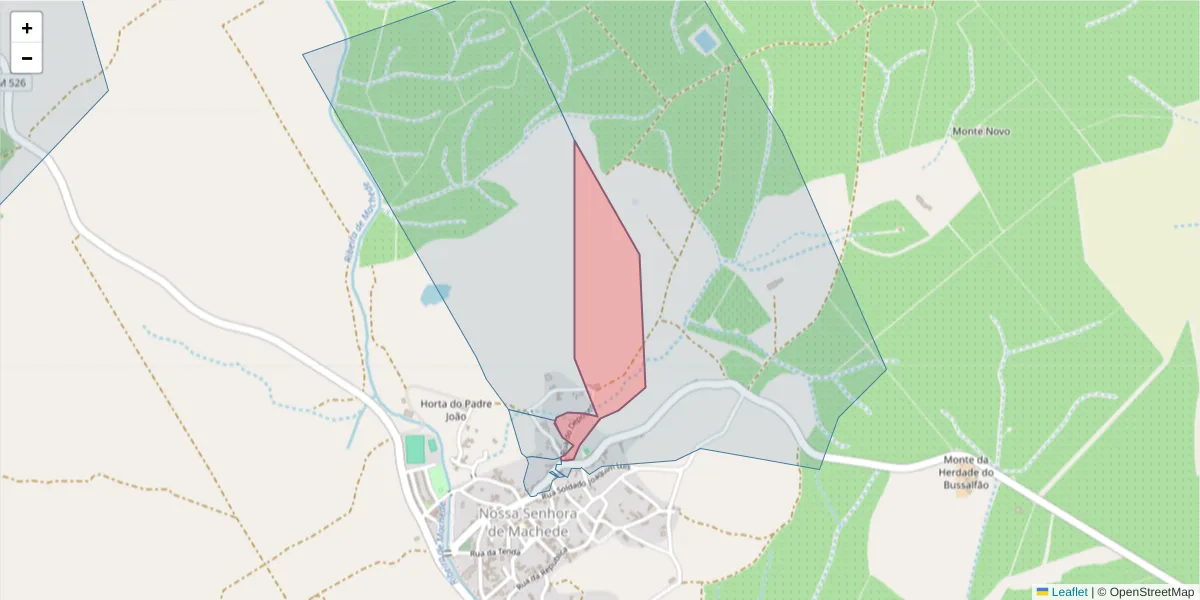 Mapa detalhado do código postal 7005-684 com limites, códigos postais vizinhos e agências dos correios