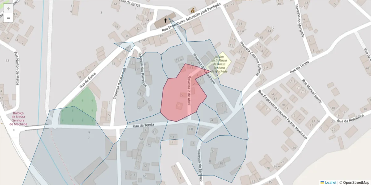 Mapa detalhado do código postal 7005-693 com limites, códigos postais vizinhos e agências dos correios