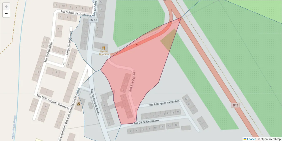 Mapa detalhado do código postal 7005-728 com limites, códigos postais vizinhos e agências dos correios