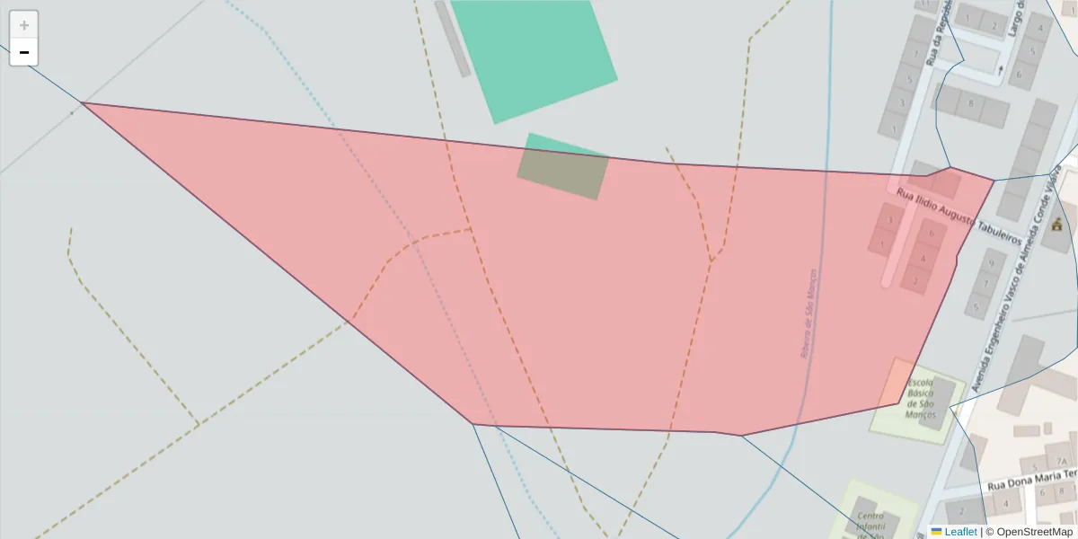 Mapa detalhado do código postal 7005-747 com limites, códigos postais vizinhos e agências dos correios