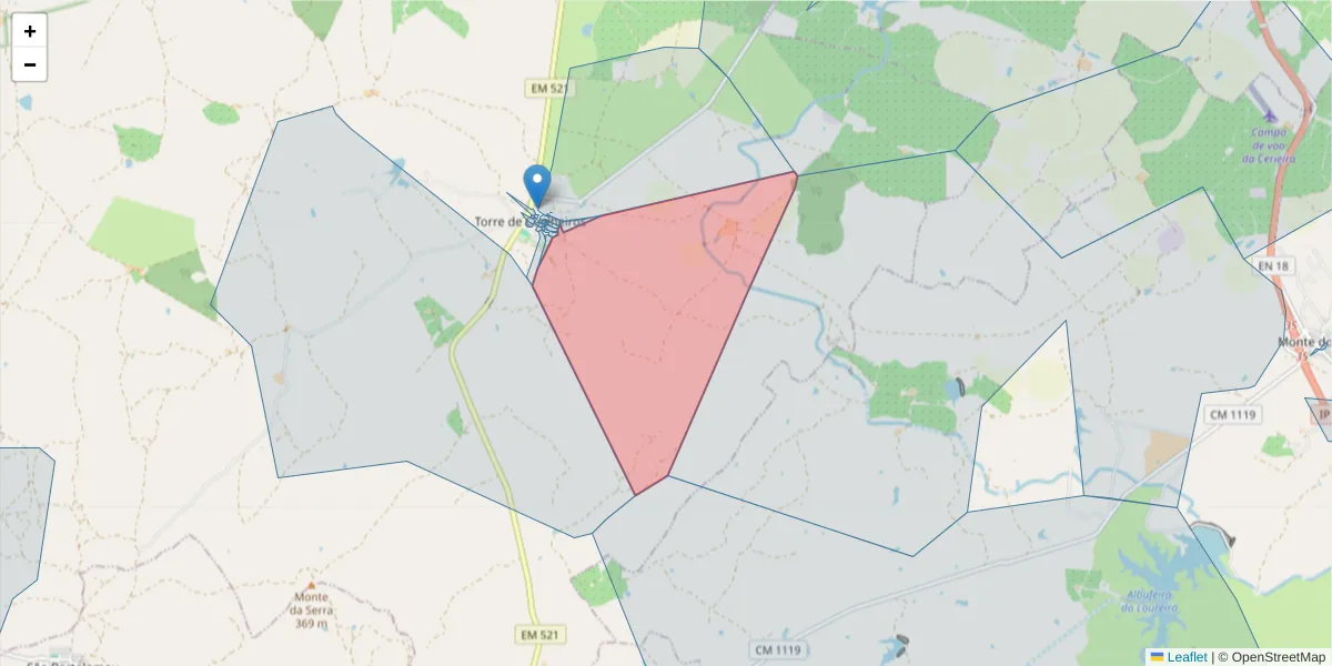 Mapa detalhado do código postal 7005-790 com limites, códigos postais vizinhos e agências dos correios