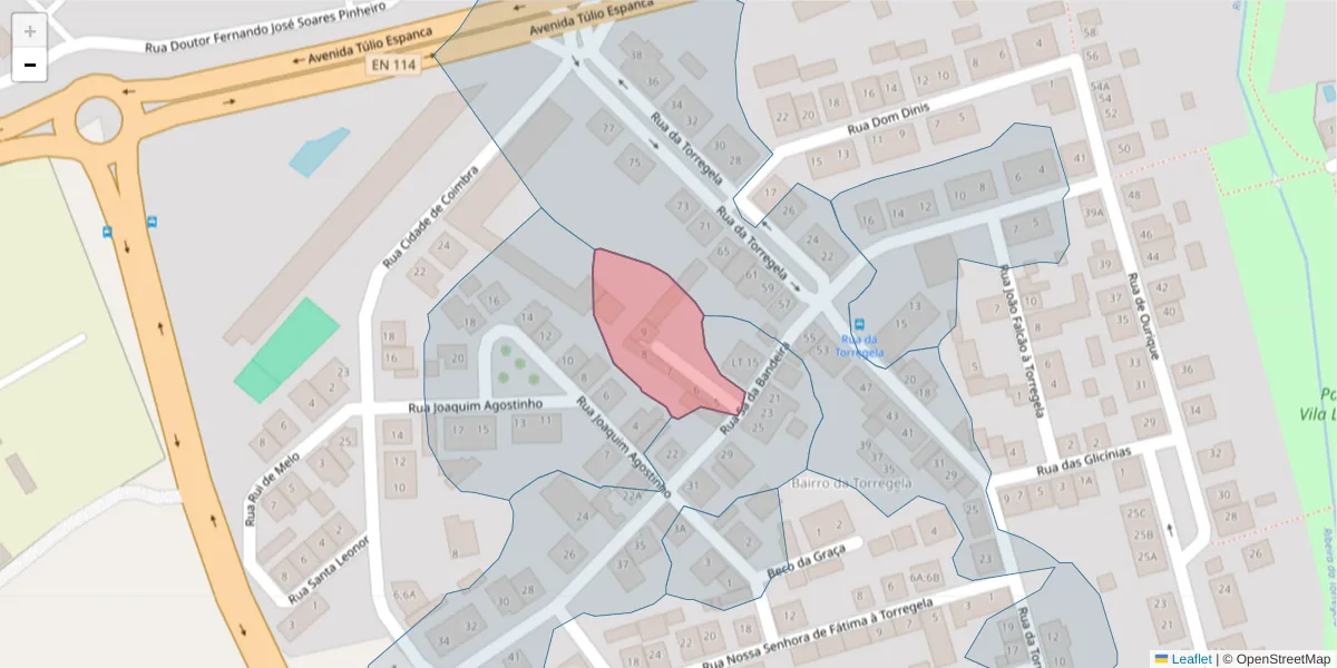 Mapa detalhado do código postal 7005-813 com limites, códigos postais vizinhos e agências dos correios