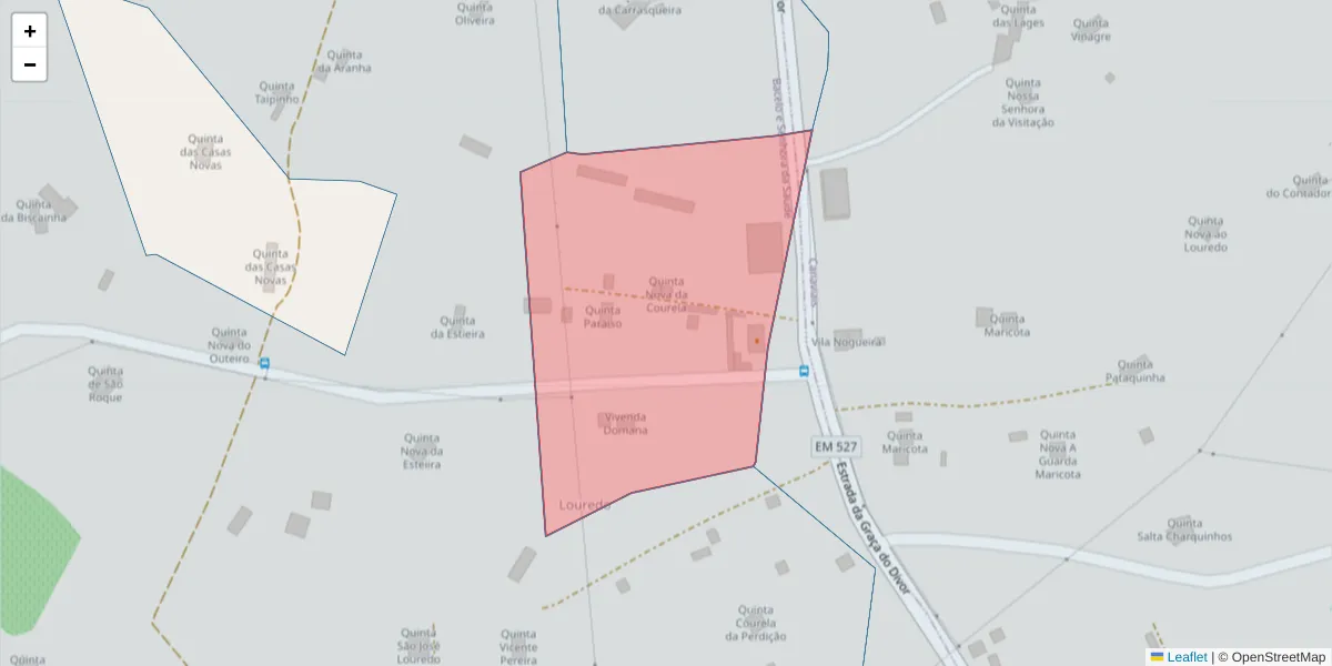 Mapa detalhado do código postal 7005-875 com limites, códigos postais vizinhos e agências dos correios