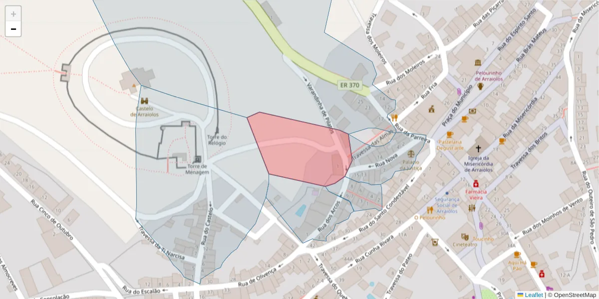 Mapa detalhado do código postal 7040-092 com limites, códigos postais vizinhos e agências dos correios