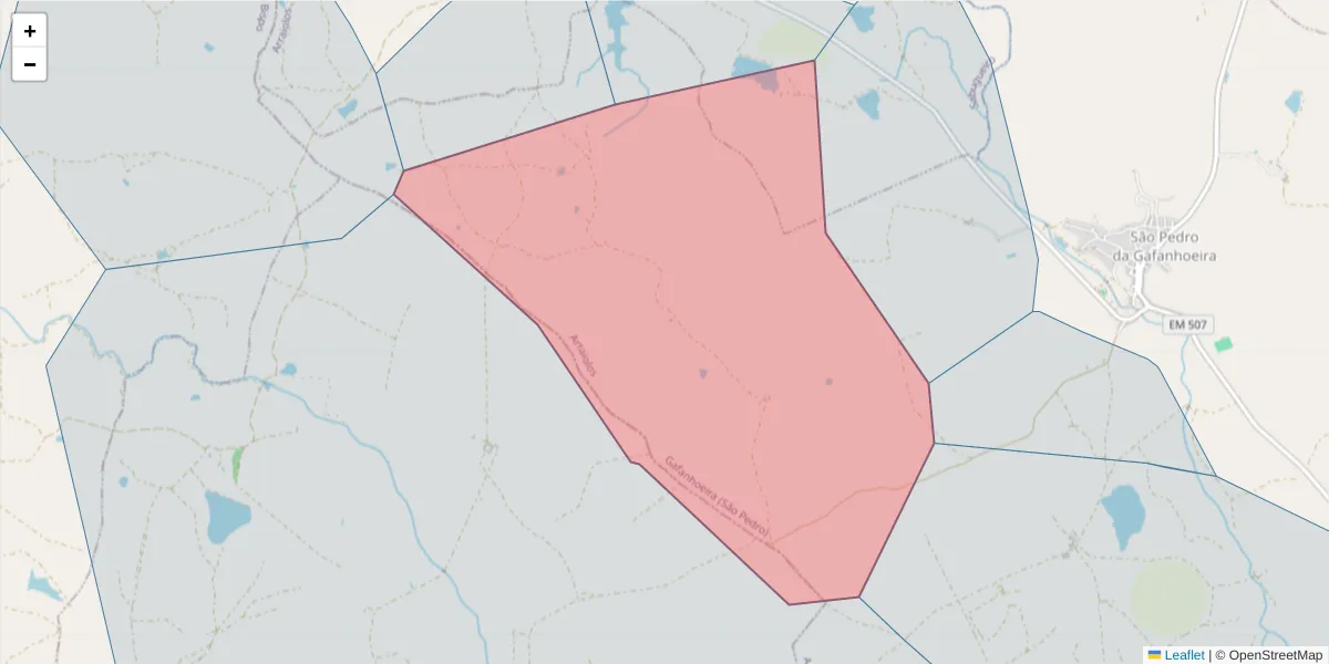 Mapa detalhado do código postal 7040-514 com limites, códigos postais vizinhos e agências dos correios
