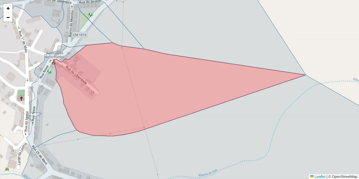 Mapa detalhado do código postal 7040-535 com limites, códigos postais vizinhos e agências dos correios