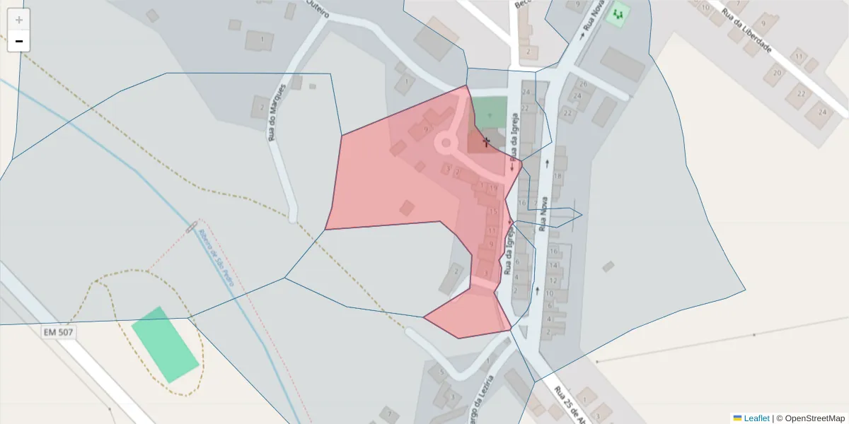 Mapa detalhado do código postal 7040-546 com limites, códigos postais vizinhos e agências dos correios