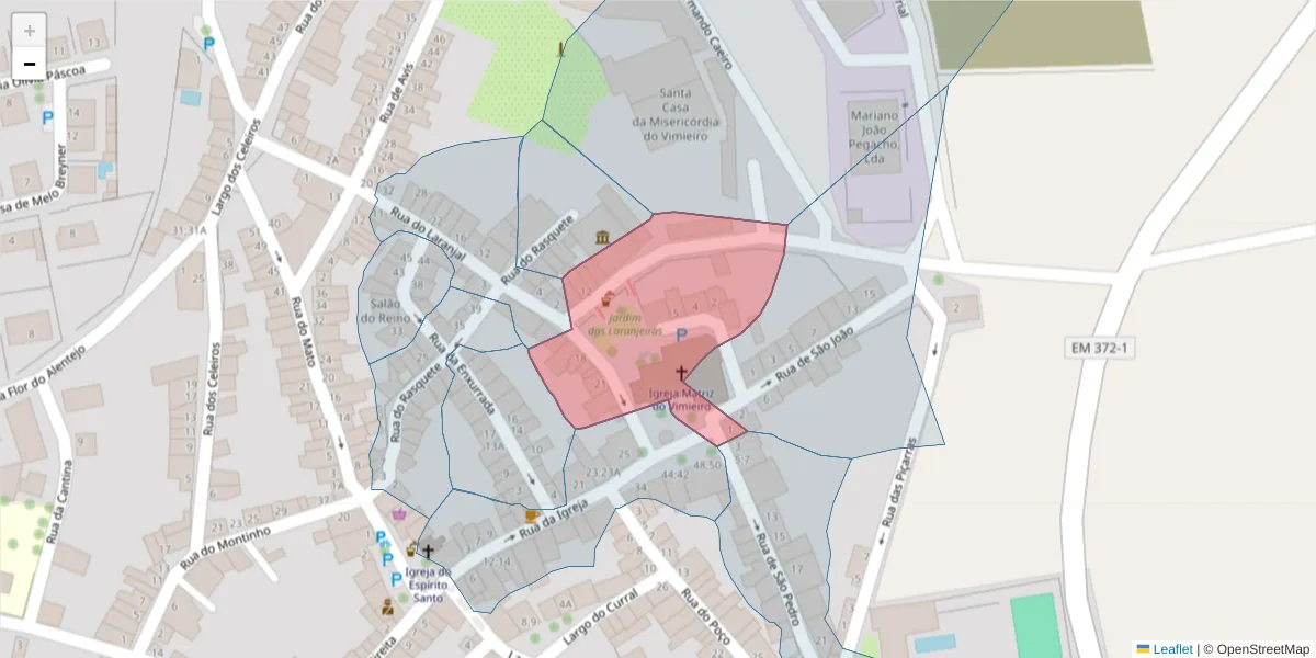 Mapa detalhado do código postal 7040-620 com limites, códigos postais vizinhos e agências dos correios
