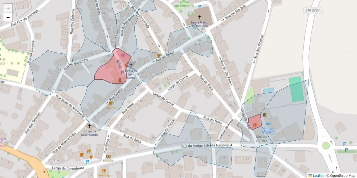 Mapa detalhado do código postal 7040-621 com limites, códigos postais vizinhos e agências dos correios