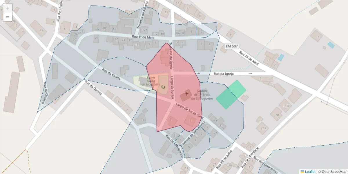 Mapa detalhado do código postal 7040-702 com limites, códigos postais vizinhos e agências dos correios