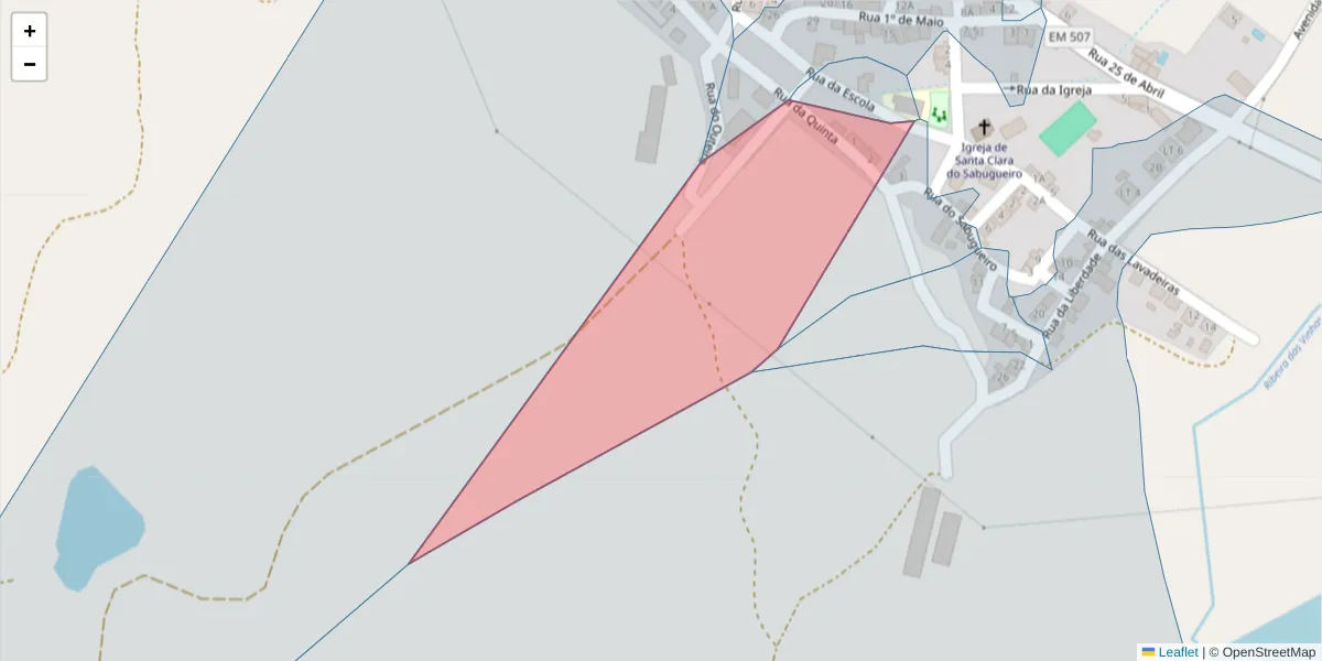 Mapa detalhado do código postal 7040-711 com limites, códigos postais vizinhos e agências dos correios