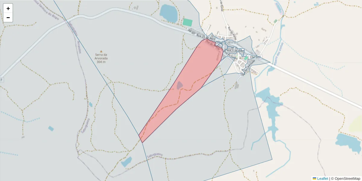 Mapa detalhado do código postal 7040-716 com limites, códigos postais vizinhos e agências dos correios