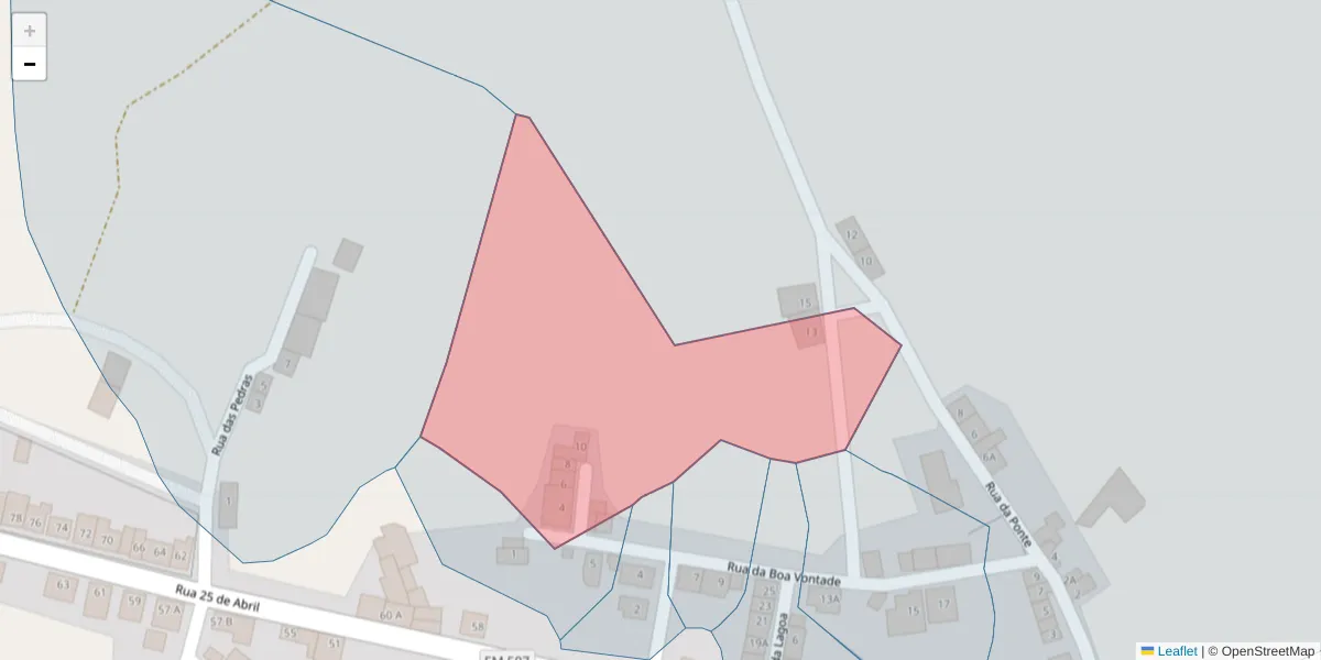 Mapa detalhado do código postal 7040-721 com limites, códigos postais vizinhos e agências dos correios
