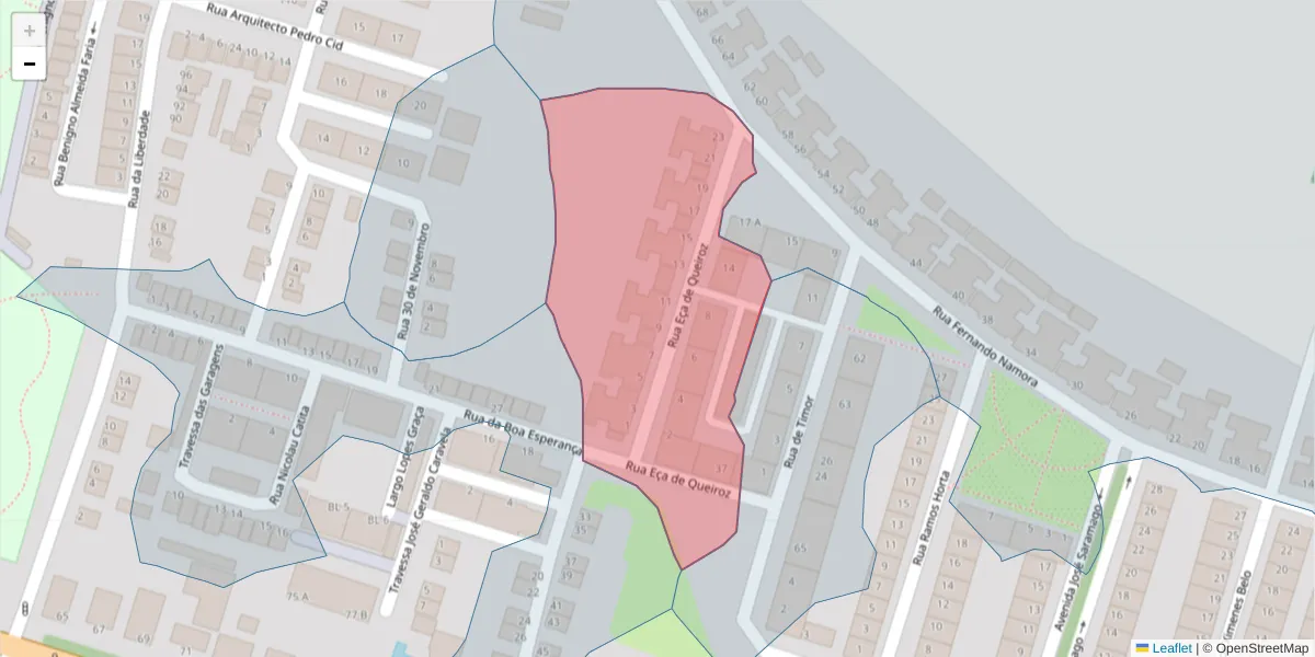 Mapa detalhado do código postal 7050-231 com limites, códigos postais vizinhos e agências dos correios