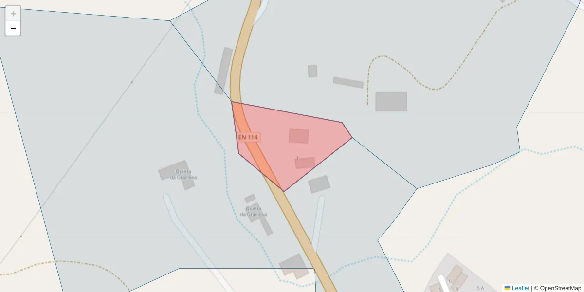 Mapa detalhado do código postal 7050-338 com limites, códigos postais vizinhos e agências dos correios
