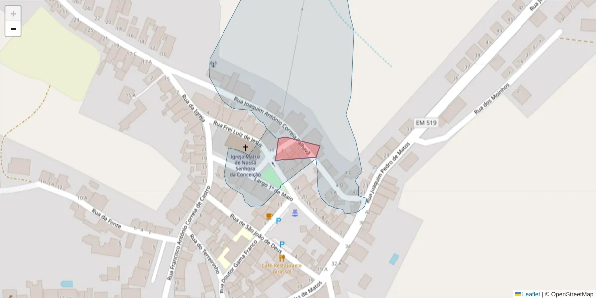 Mapa detalhado do código postal 7050-426 com limites, códigos postais vizinhos e agências dos correios