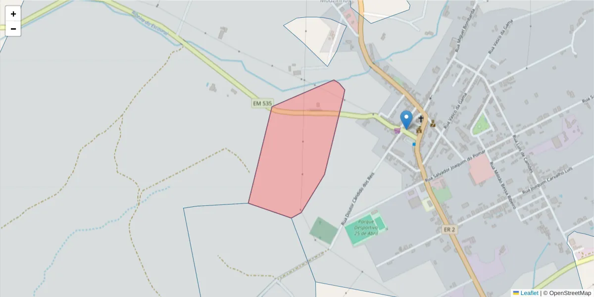 Mapa detalhado do código postal 7050-541 com limites, códigos postais vizinhos e agências dos correios