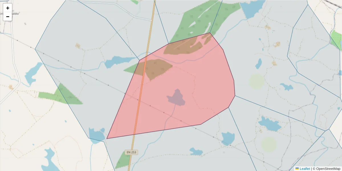 Mapa detalhado do código postal 7050-588 com limites, códigos postais vizinhos e agências dos correios