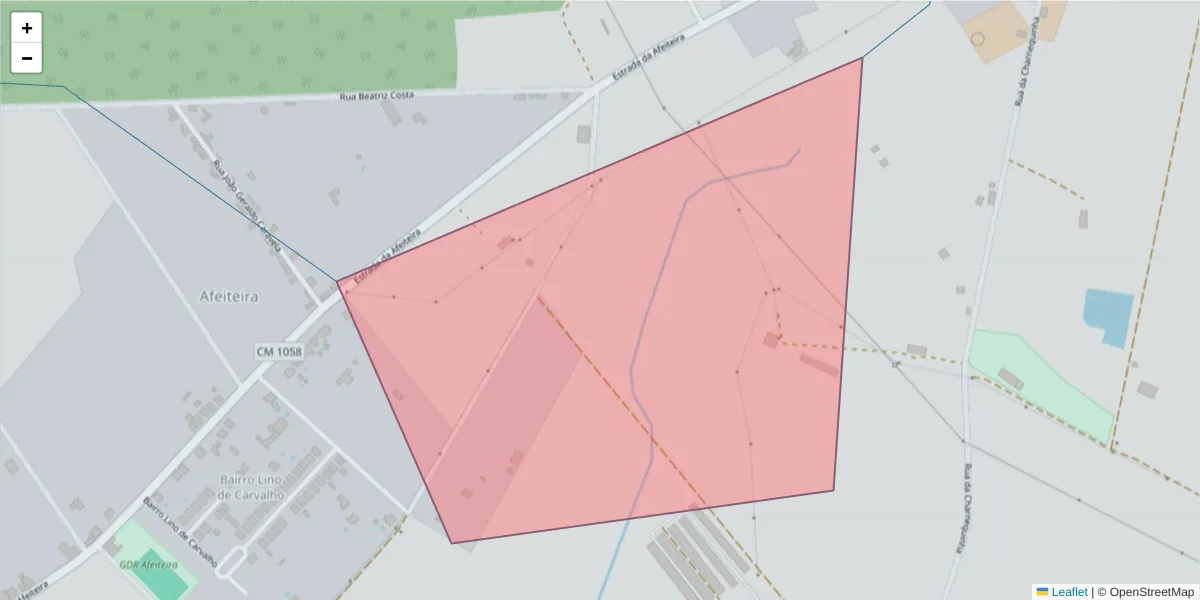 Mapa detalhado do código postal 7080-327 com limites, códigos postais vizinhos e agências dos correios