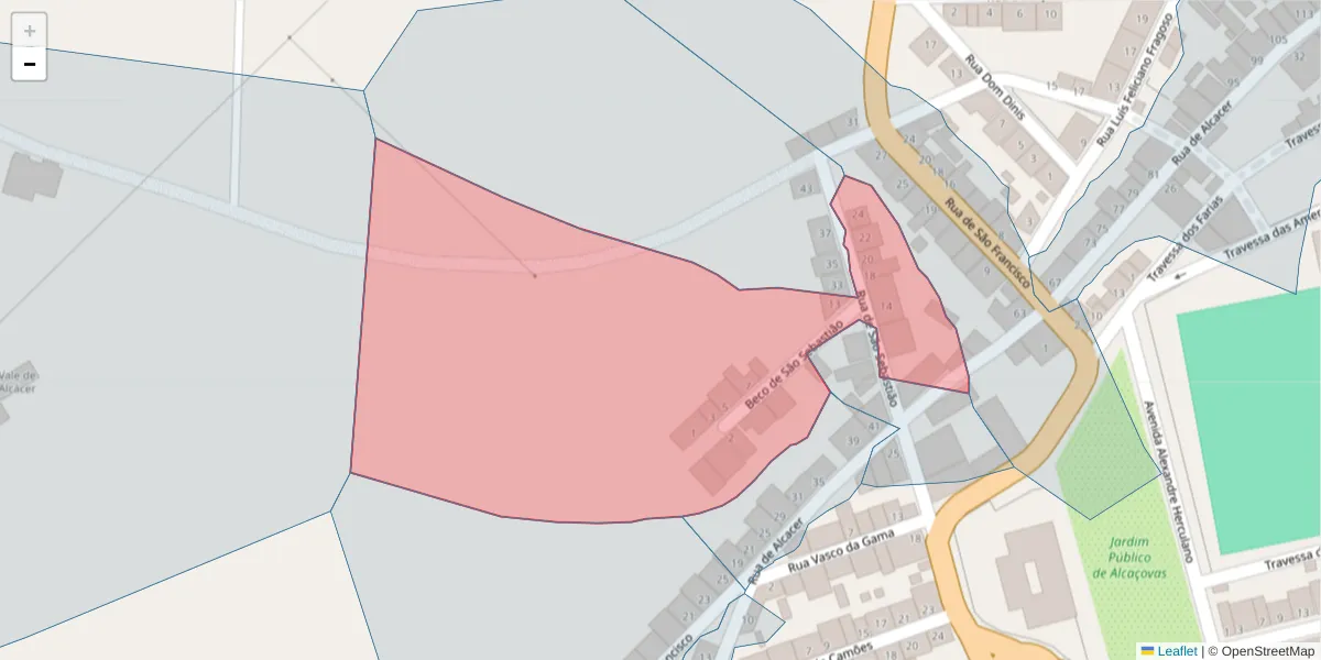 Mapa detalhado do código postal 7090-017 com limites, códigos postais vizinhos e agências dos correios