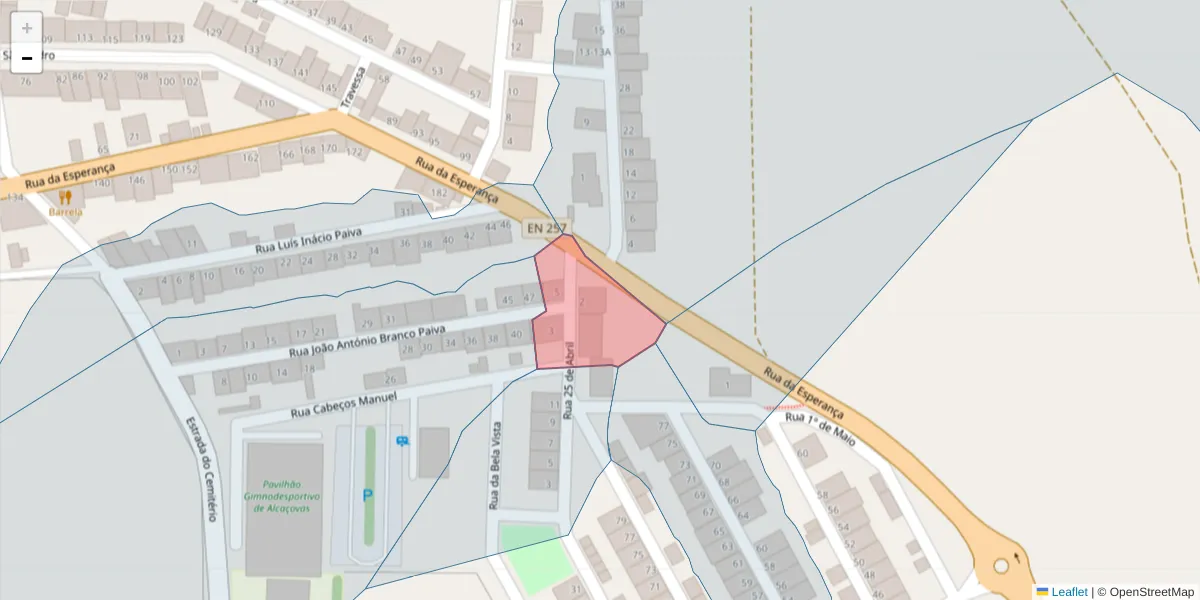 Mapa detalhado do código postal 7090-028 com limites, códigos postais vizinhos e agências dos correios