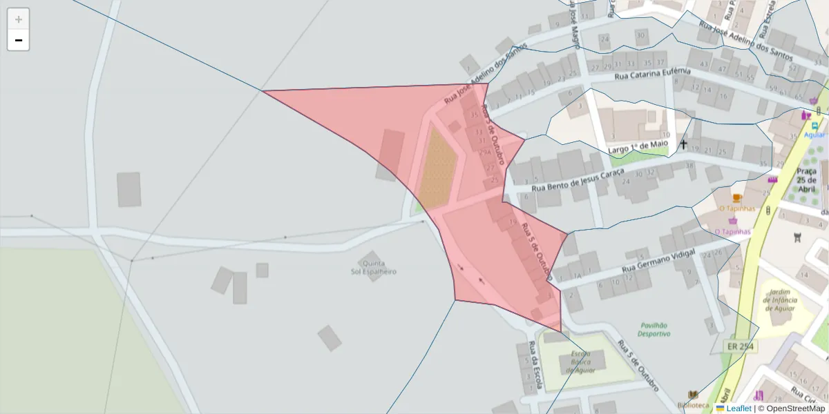 Mapa detalhado do código postal 7090-407 com limites, códigos postais vizinhos e agências dos correios