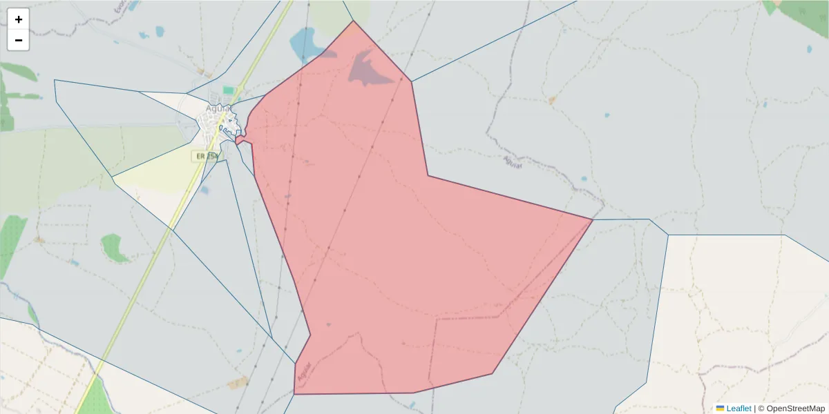 Mapa detalhado do código postal 7090-415 com limites, códigos postais vizinhos e agências dos correios