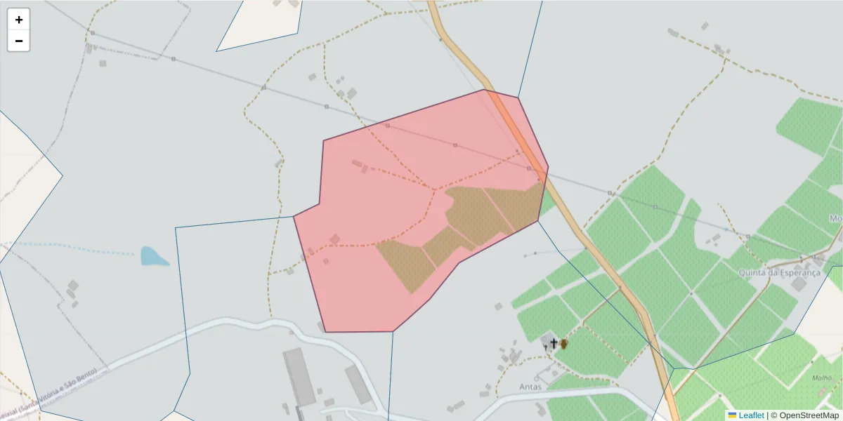 Mapa detalhado do código postal 7100-051 com limites, códigos postais vizinhos e agências dos correios