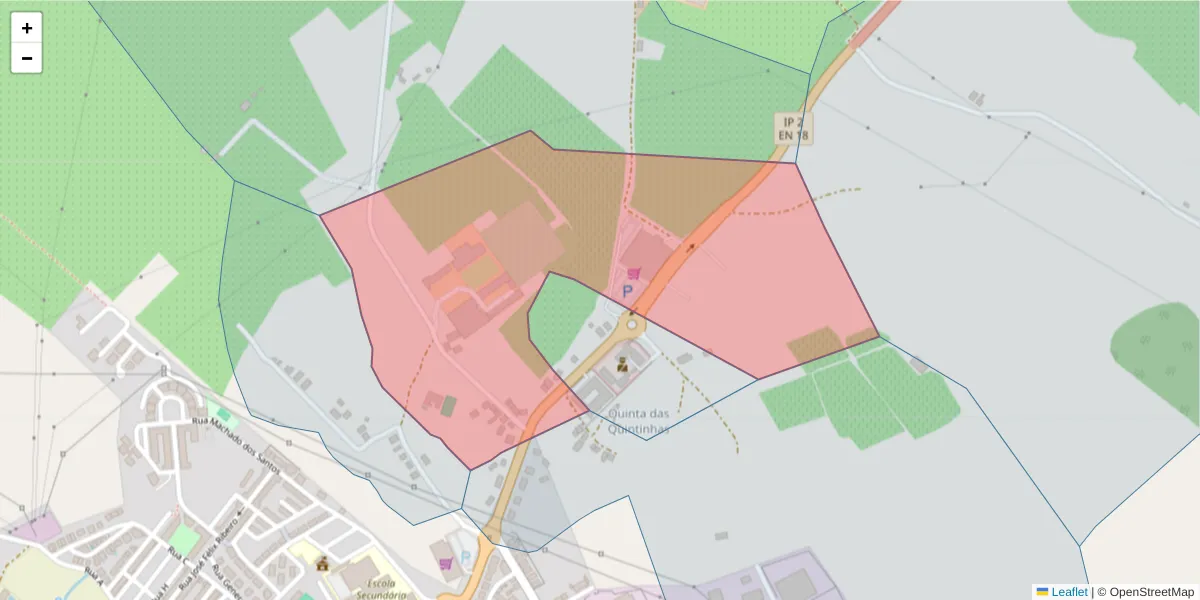 Mapa detalhado do código postal 7100-055 com limites, códigos postais vizinhos e agências dos correios