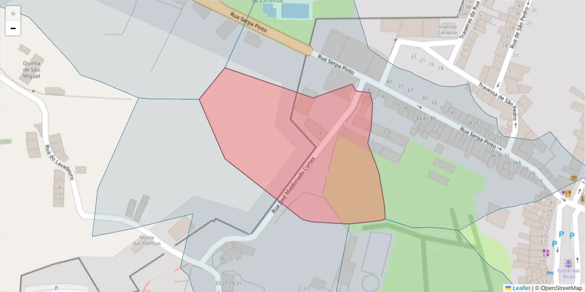 Mapa detalhado do código postal 7100-126 com limites, códigos postais vizinhos e agências dos correios