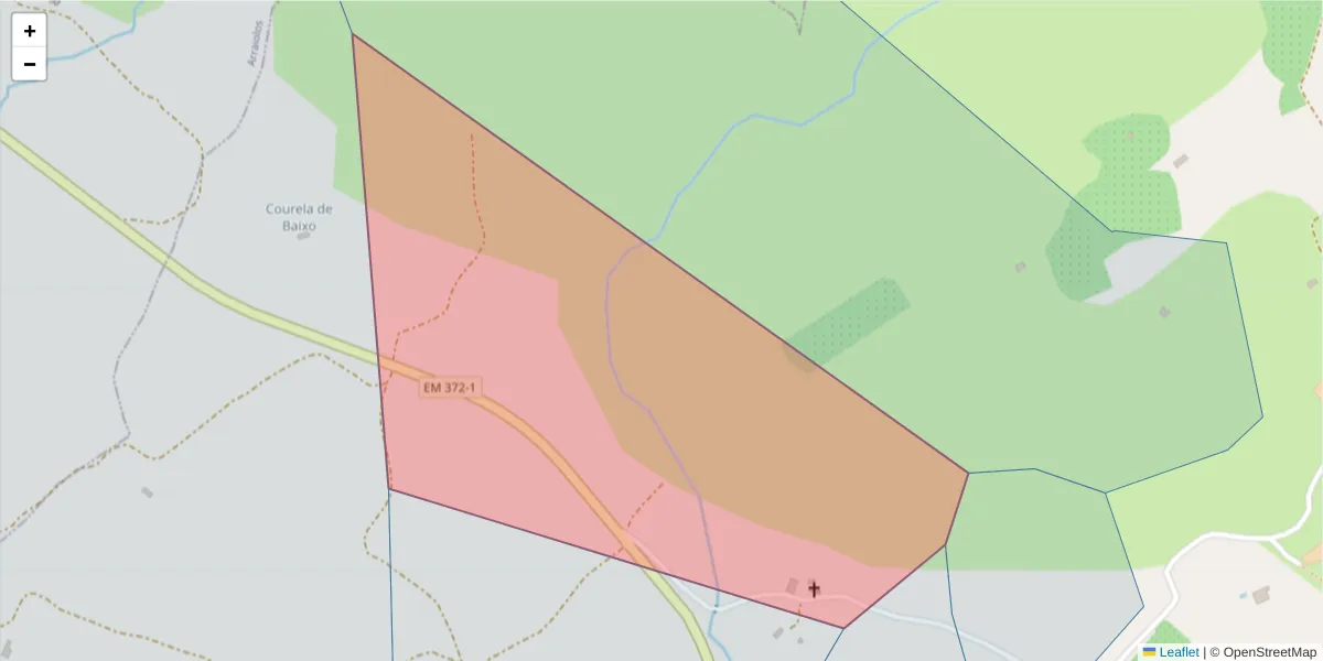 Mapa detalhado do código postal 7100-234 com limites, códigos postais vizinhos e agências dos correios