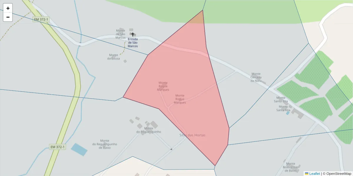 Mapa detalhado do código postal 7100-248 com limites, códigos postais vizinhos e agências dos correios