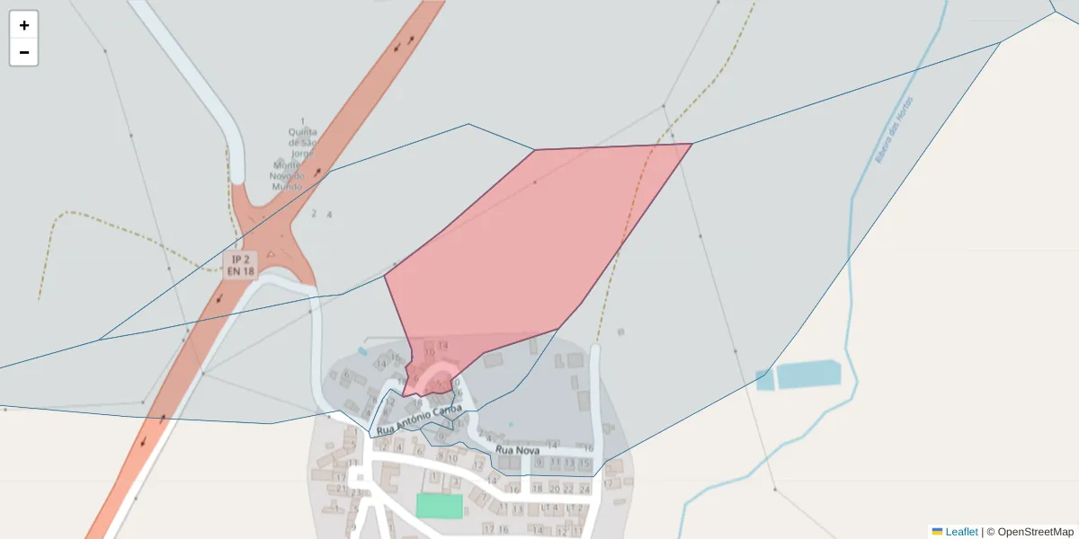 Mapa detalhado do código postal 7100-659 com limites, códigos postais vizinhos e agências dos correios