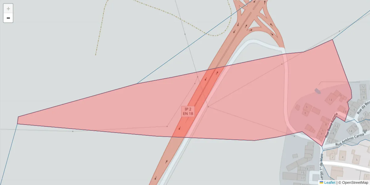 Mapa detalhado do código postal 7100-664 com limites, códigos postais vizinhos e agências dos correios