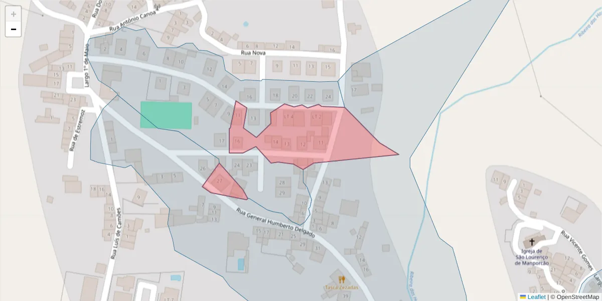 Mapa detalhado do código postal 7100-670 com limites, códigos postais vizinhos e agências dos correios