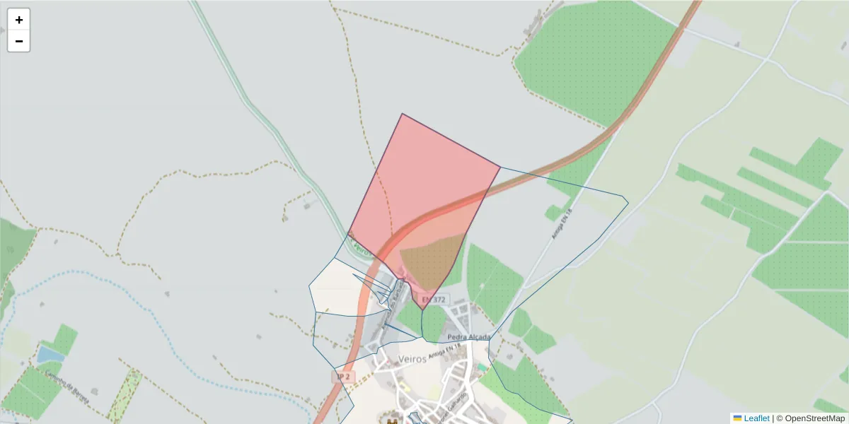 Mapa detalhado do código postal 7100-682 ETZ com limites, códigos postais vizinhos e agências dos correios