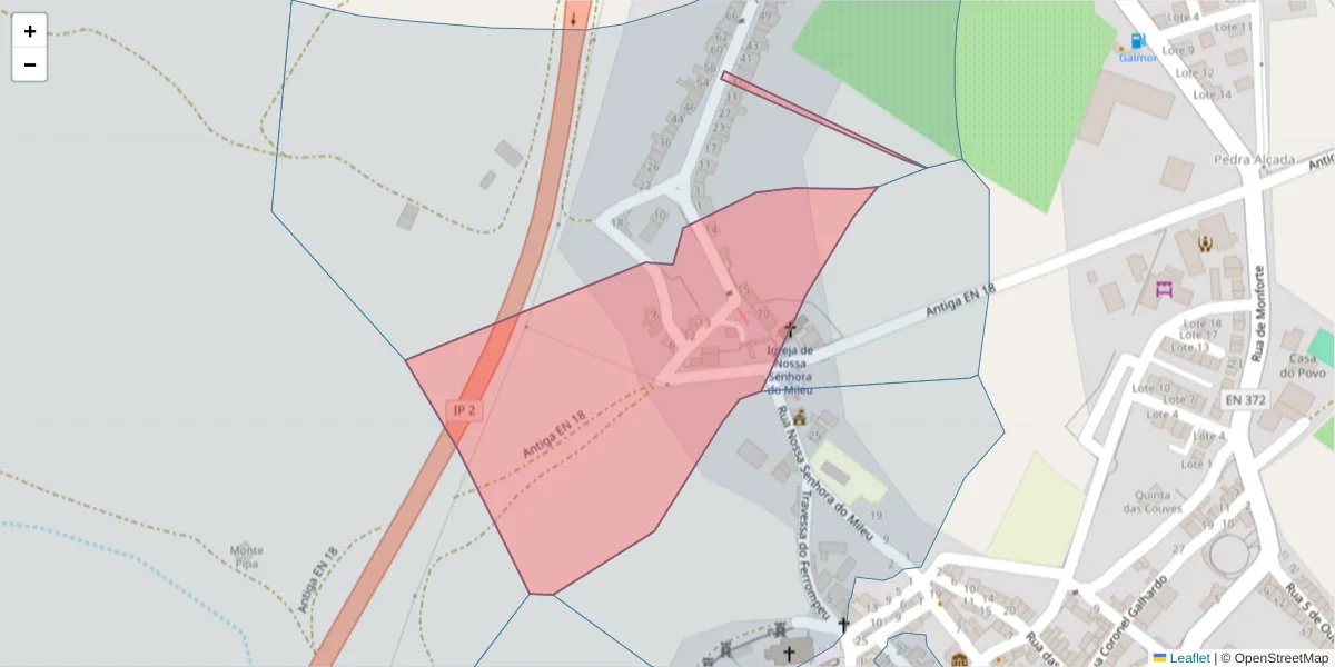 Mapa detalhado do código postal 7100-685 com limites, códigos postais vizinhos e agências dos correios