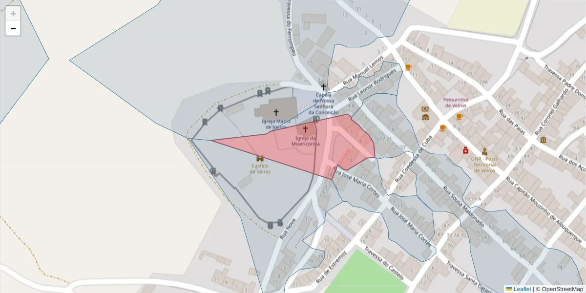 Mapa detalhado do código postal 7100-686 com limites, códigos postais vizinhos e agências dos correios