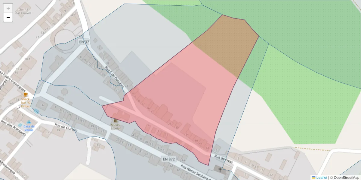 Mapa detalhado do código postal 7100-689 com limites, códigos postais vizinhos e agências dos correios