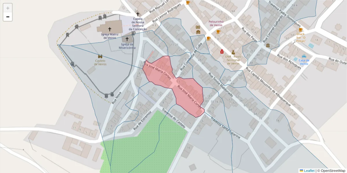 Mapa detalhado do código postal 7100-703 com limites, códigos postais vizinhos e agências dos correios