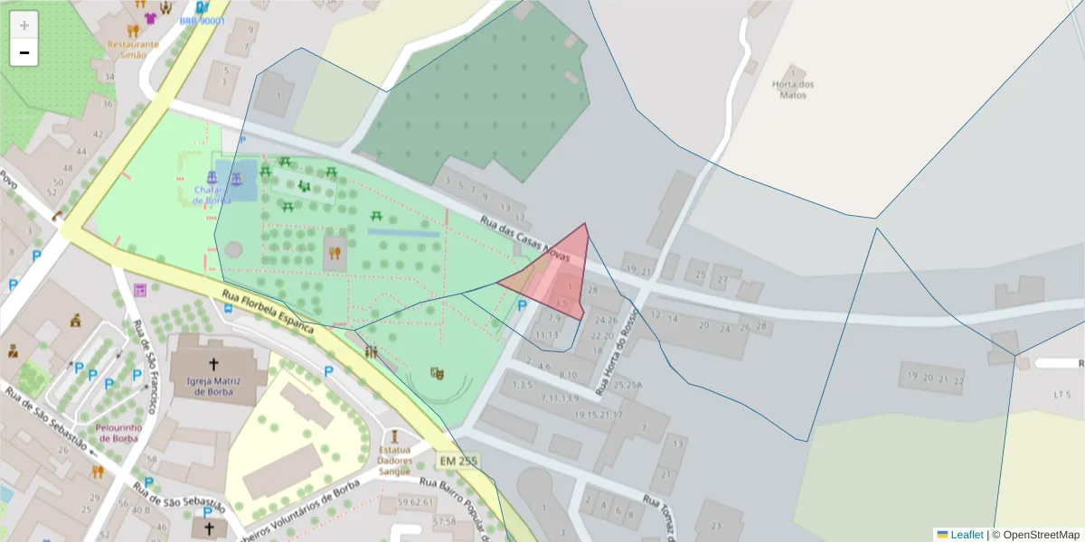 Mapa detalhado do código postal 7150-127;7150-150 com limites, códigos postais vizinhos e agências dos correios