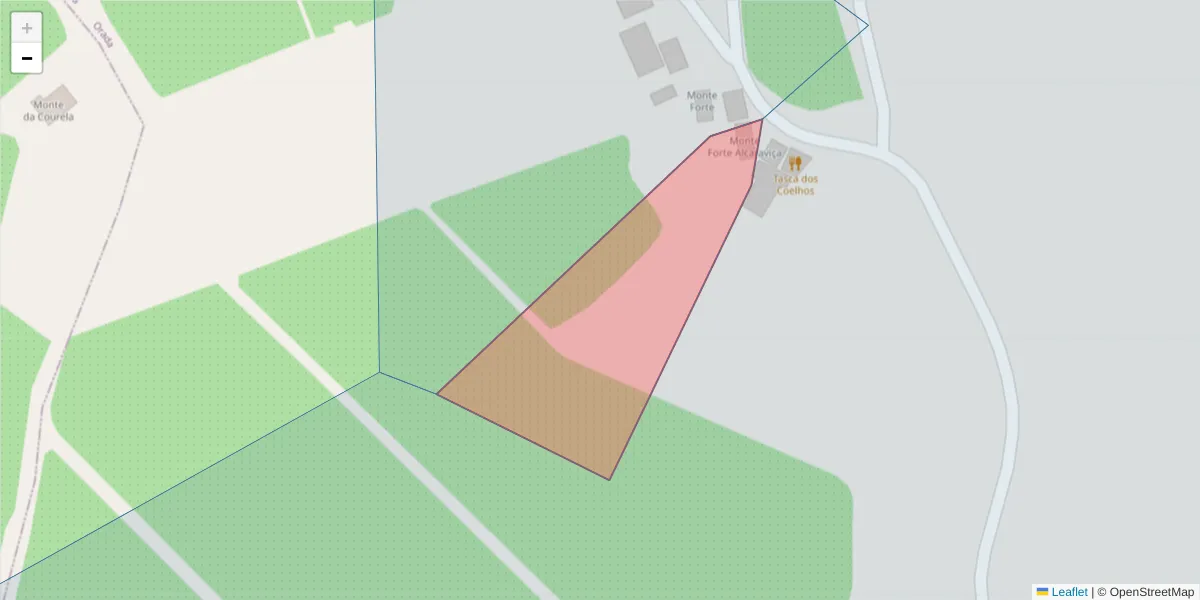 Mapa detalhado do código postal 7150-293 com limites, códigos postais vizinhos e agências dos correios
