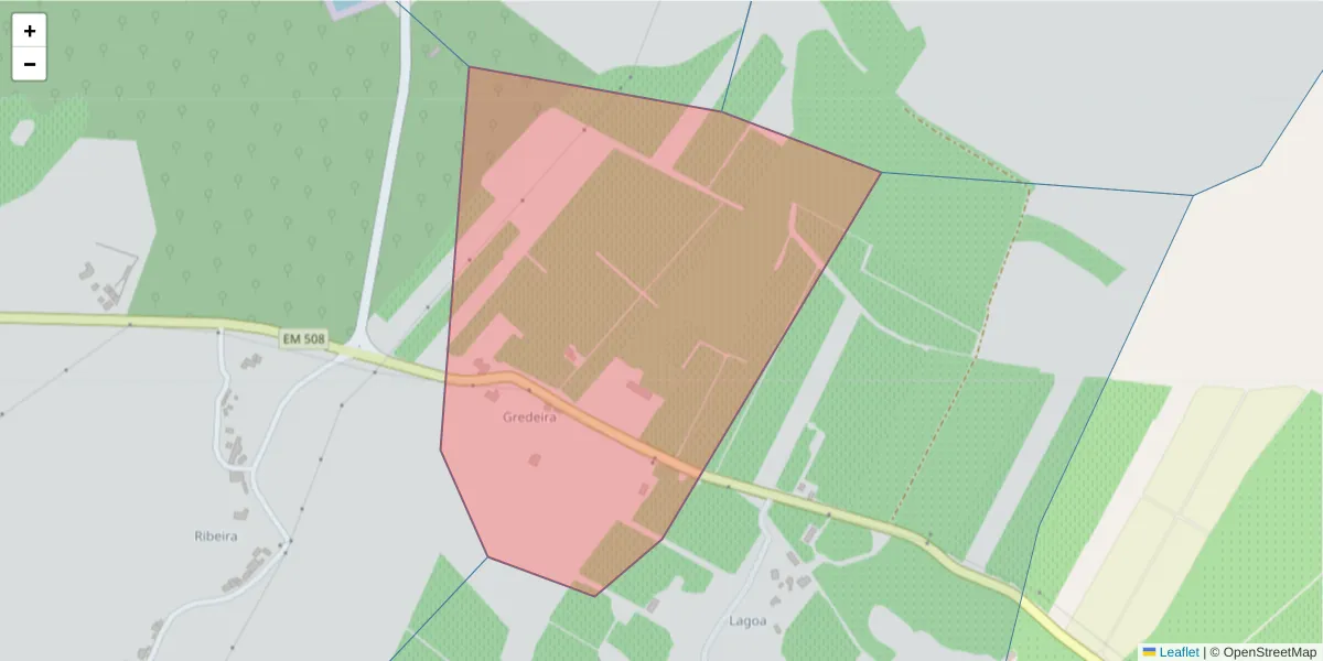 Mapa detalhado do código postal 7150-328 com limites, códigos postais vizinhos e agências dos correios
