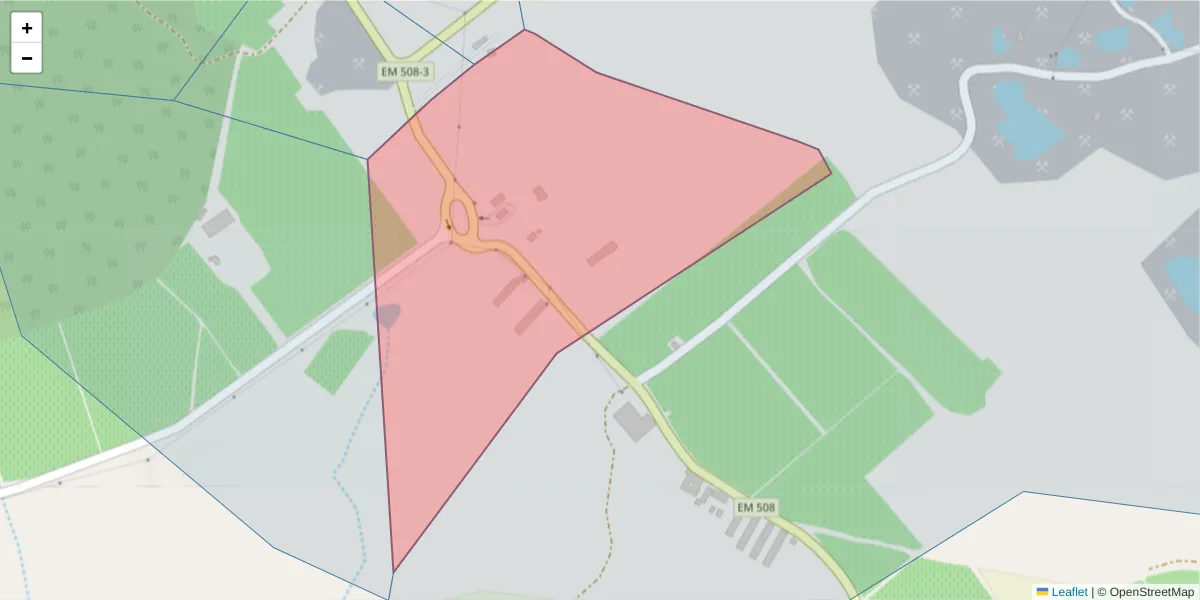 Mapa detalhado do código postal 7150-351 com limites, códigos postais vizinhos e agências dos correios