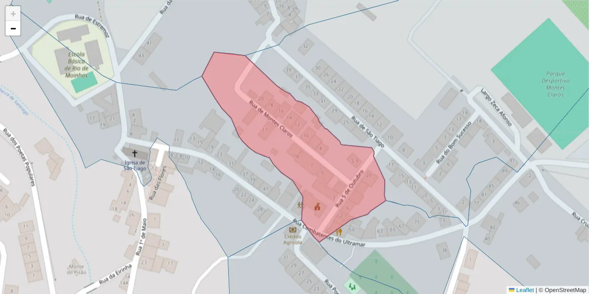Mapa detalhado do código postal 7150-362 com limites, códigos postais vizinhos e agências dos correios